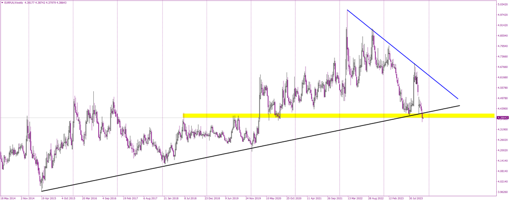 Euro Hits a New Low Against Zloty