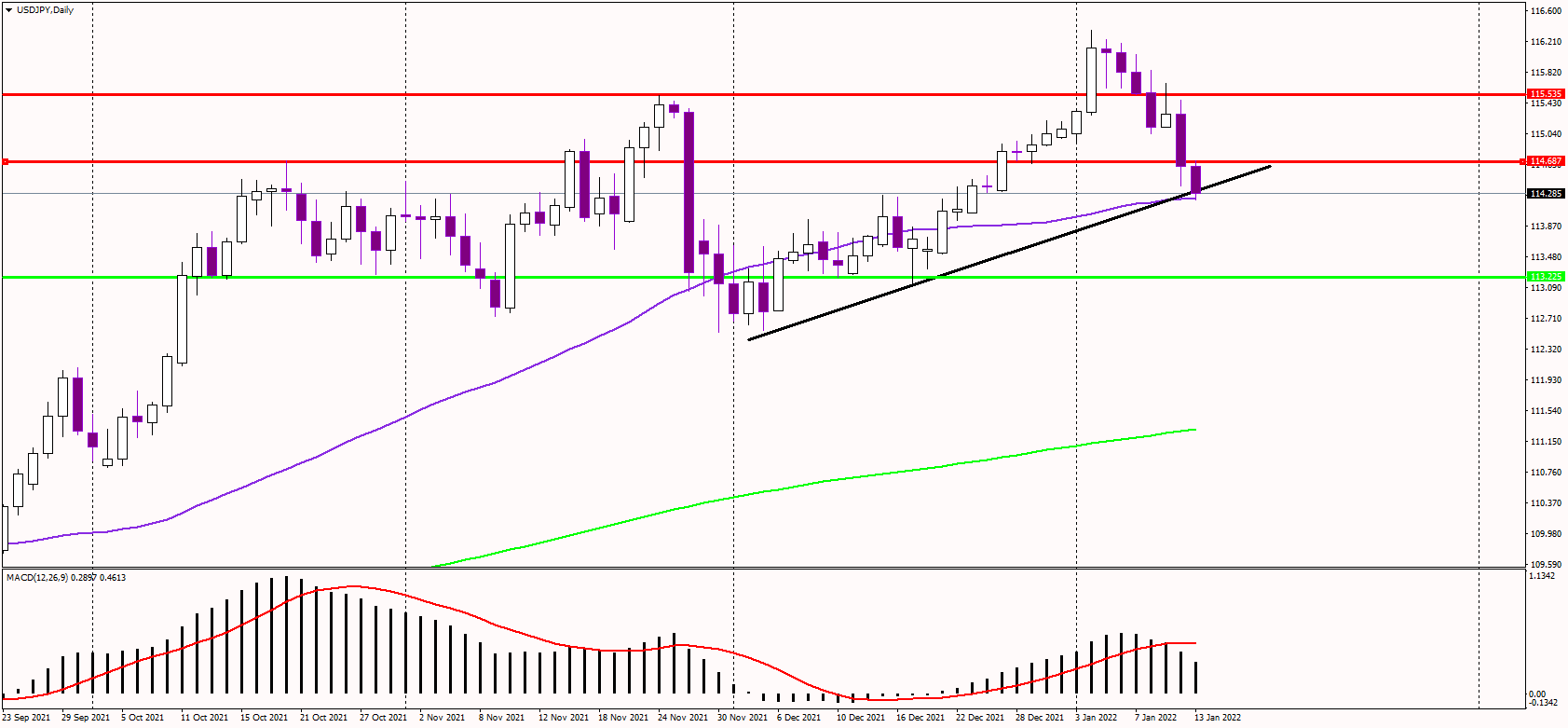 USDJPY erases most of the previous gains