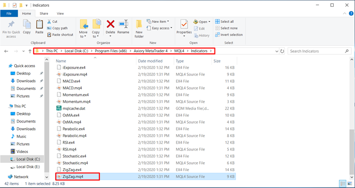 Install indicators and EAs on MT4