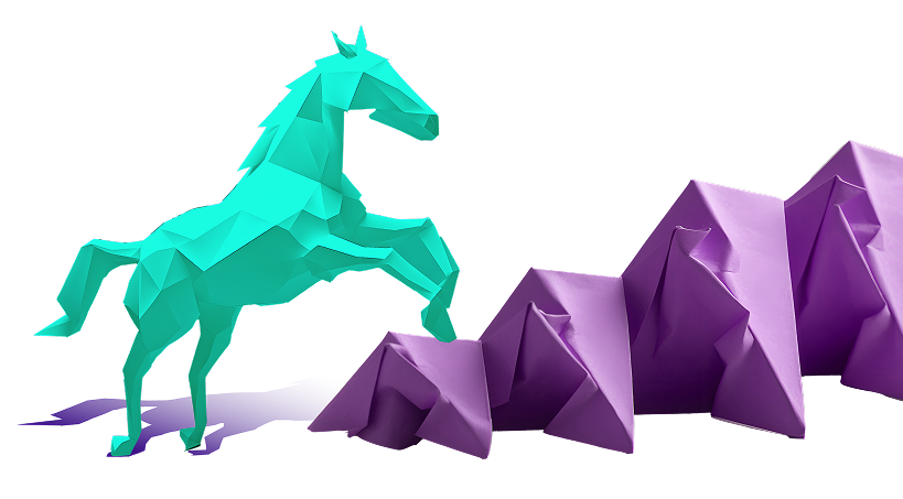 Horse with crystal formations